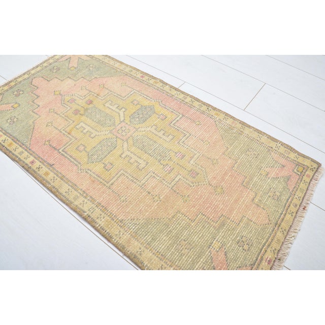 Turkish Oushak Vintage Small Rug For Sale - Image 3 of 5