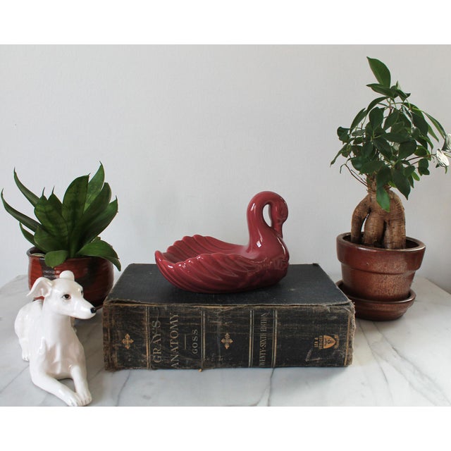Vintage Maroon Ceramic Soap or Trinket Dish For Sale - Image 4 of 9