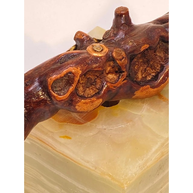 Vintage Brown and White Corkscrew in Wood, Italy For Sale - Image 3 of 9