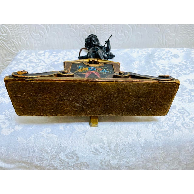 Late 19th Century Antique Boy Harvester Bronze on Hand Painted Stand For Sale - Image 12 of 13