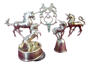 Vintage Brass Unicorn Figurines - Set of 4