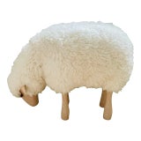 Lalanne Style Carved Wood Sheep Stool For Sale