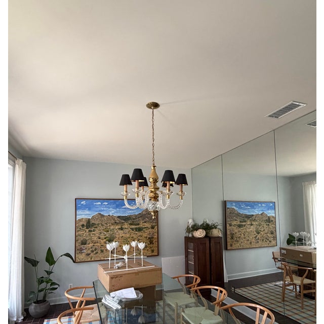 Hollywood Regency Murano Twisted Rope Chandelier For Sale - Image 3 of 4