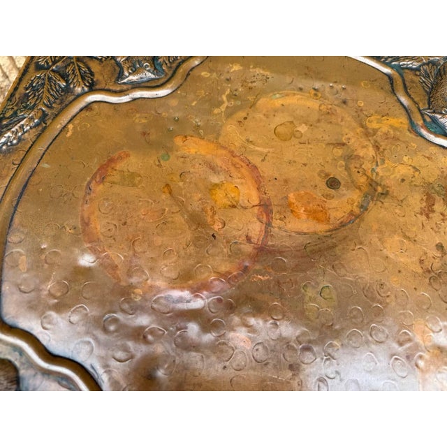 Antique Art Nouvelle Jugend Style Oak and Copper With Motives of Owls. For Sale - Image 4 of 12