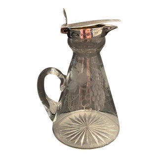 1928 English Sterling & Glass Whiskey Noggin For Sale