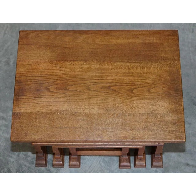 English Oak Nesting Occasional Tables, Set of 3 For Sale - Image 5 of 17