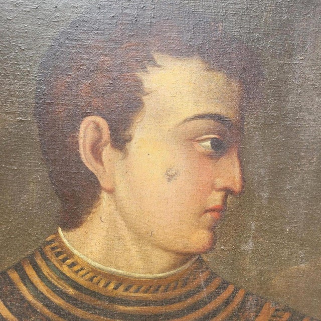 Italian Artist, Portrait of Emperor Caligula in Armor, 17th Century, Oil on Canvas For Sale - Image 6 of 18