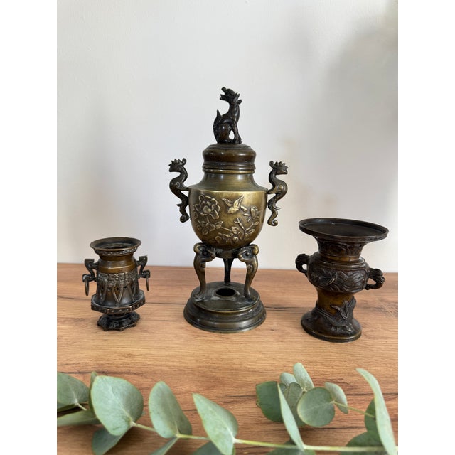 Antique Chinese Bronze Objects, Set of 3 For Sale - Image 6 of 11