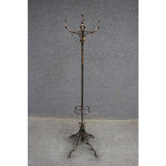 Victorian Iron Hall Tree Coat Rack & Umbrella Stand For Sale In Philadelphia - Image 6 of 10