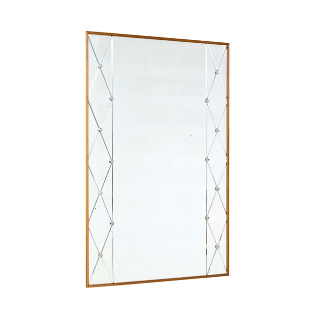 Swedish oak framed harlequin mirror by glas & tra circa 1960. Large mirror that would be a focal point for many rooms...