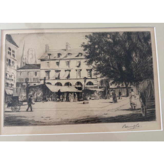 The selected artwork appears to be an etching and drypoint titled Marché aux veaux (Cattle/Calf Market) by the French...