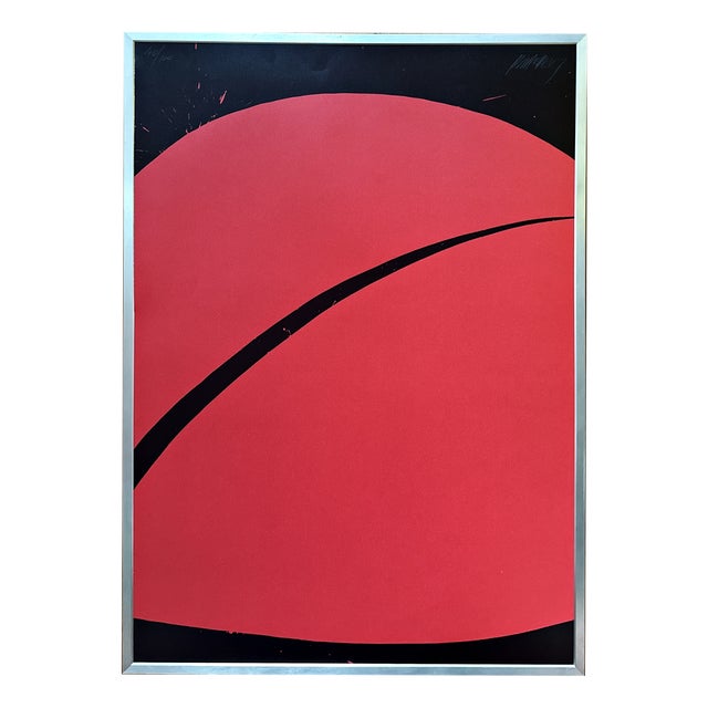 Markus Prachensky, Red on Black, 1968, Silkscreen Print For Sale