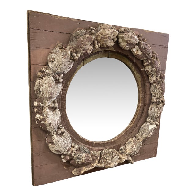 Large Rustic European Mirror For Sale