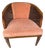 Vintage Dusty Rose Upholstered Cane Back Barrel Accent Chair For Sale