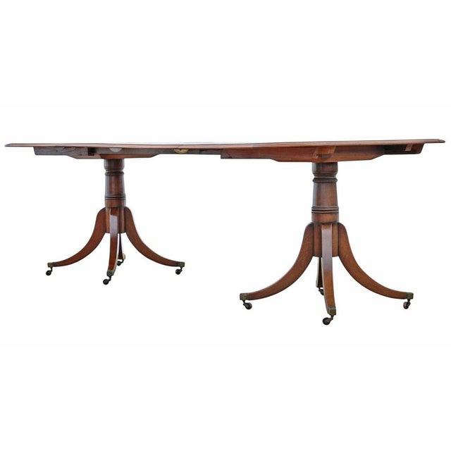 Antique 19th Century Twin Pedestal Extending Dining Table For Sale - Image 4 of 12