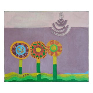 Landscape Composition, 1950s, Oil Painting on Canvas For Sale