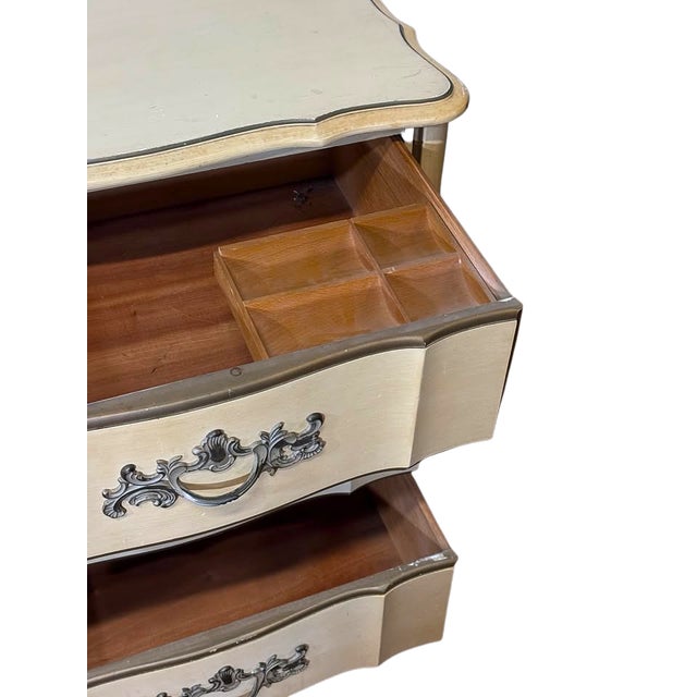 Wood Vintage French Provincial Triple Dresser in Butter Yellow | 9 Drawers For Sale - Image 7 of 10