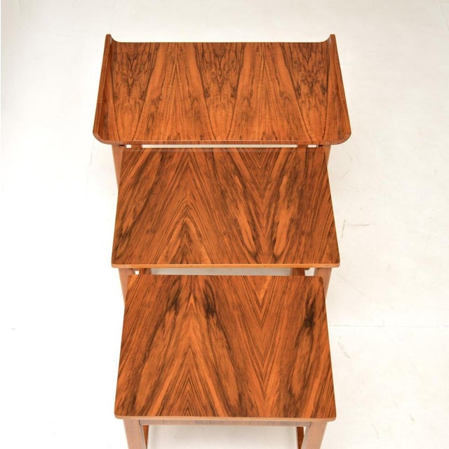 Wood Art Deco Figured Walnut Nesting Tables, 1930s, Set of 3 For Sale - Image 7 of 13