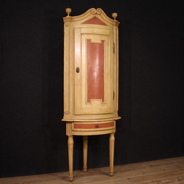 Antique 18th Century Louis XVI Lacquered Corner Cabinet, 1780s For Sale - Image 13 of 13
