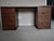 Desk - 2 File Cabinets + Desktop Walnut Wood Portable 3 Pc Retro Wooden Desk EUC. The file cabinets were reinforced to be...
