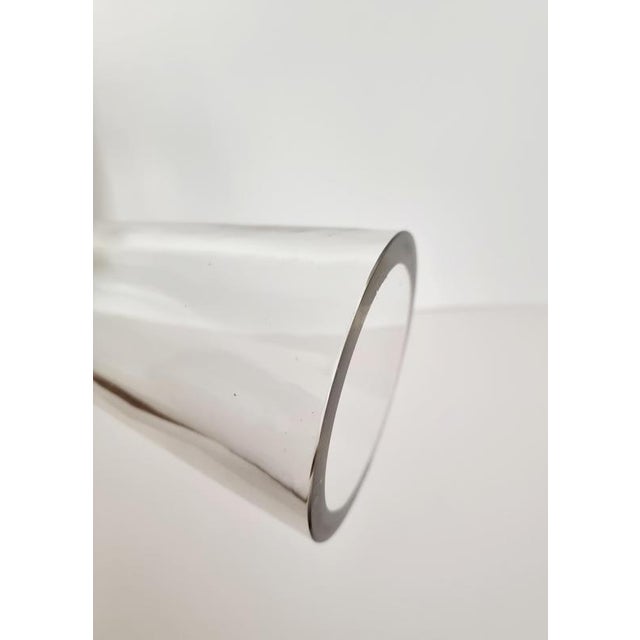 White Mid-Century Modern Glass and Brass Table Lamp from Orno Oy, Finland, 1960s For Sale - Image 8 of 10