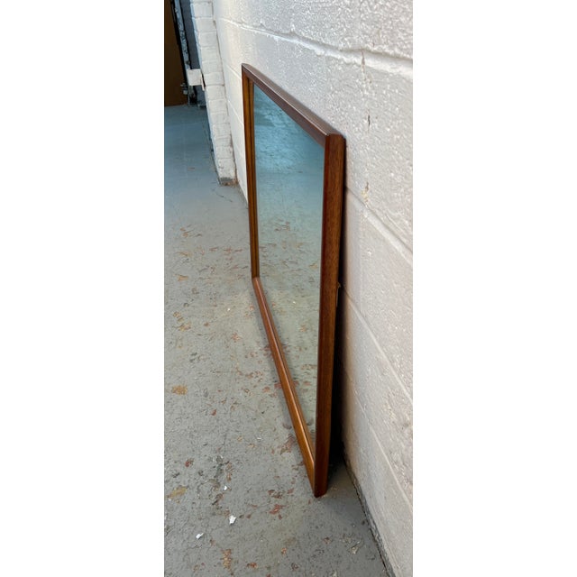 Mid-Century Modern Mid-Century Walnut Bedroom Wall Mirror For Sale - Image 3 of 7