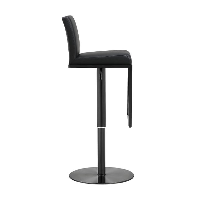 Transitional Amalfi Black on Black Steel Adjustable Bar Stool For Sale - Image 3 of 10