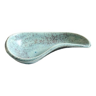 MCM Speckled Ceramic Kidney Shaped Tray For Sale