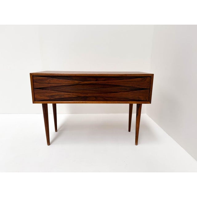 Danish Rosewood Bedside Chest attributed to Niels Clausen for Nc Møbler, 1960s For Sale - Image 14 of 14