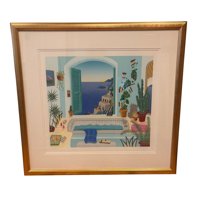 Thomas Frederick McKnight Amalfi Coast Suite: Positano Bath 2000 - Italy Limited Edition Print : Serigraph on Paper Size: 16x17 in | 41x43 Cm For Sale
