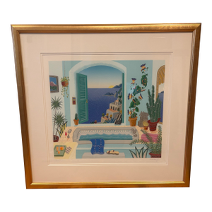 Thomas Frederick McKnight Amalfi Coast Suite: Positano Bath 2000 - Italy Limited Edition Print : Serigraph on Paper Size: 16x17 in | 41x43 Cm
