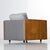 Restored 1970s Milo Baughman Style Gray Cube Chair With Wood Sides For Sale - Image 10 of 11
