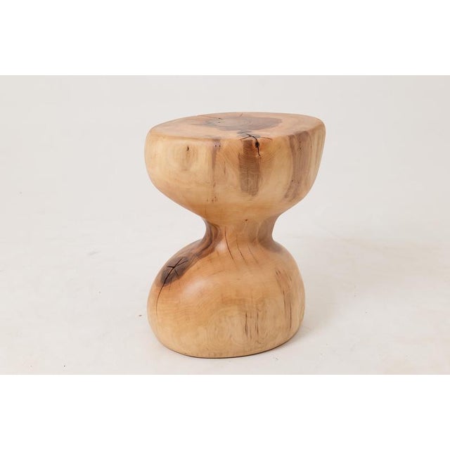 Contemporary Sculptural Side Table in Wood by Logniture For Sale - Image 3 of 13