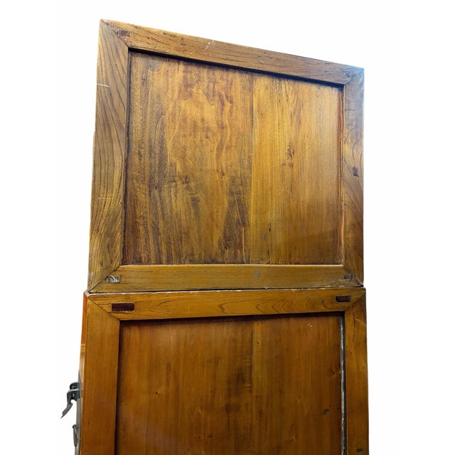 Antique Korean 2 Part Hardwood Compound Wedding Cabinet Armoire For Sale - Image 9 of 11