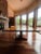 1980s Monumental 10-Foot Arts & Crafts Sculptural Solid Walnut Trestle Dining Table For Sale - Image 5 of 10