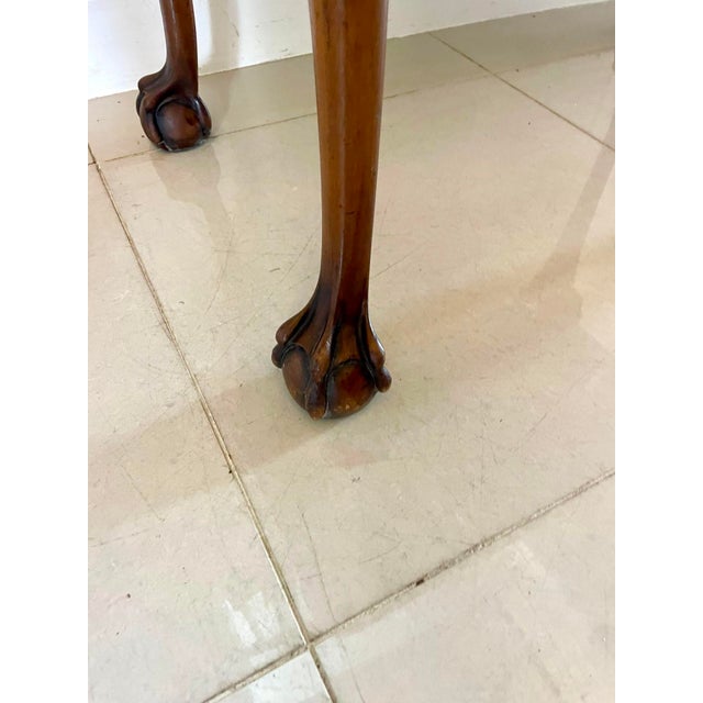 Brown Early 20th Century Carved Burr Walnut Hall/Console Table by Maple and Co., 1920s For Sale - Image 8 of 10