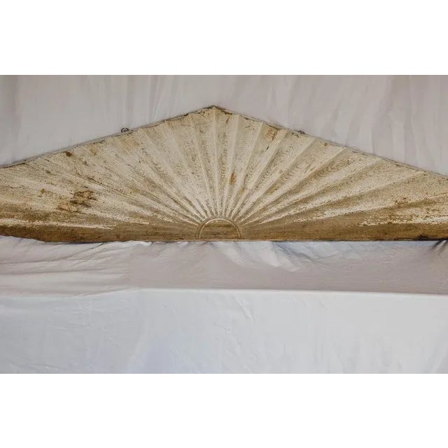 Transitional Mid 20th Century Triangular Sunburst Wood Architectural Fragment For Sale - Image 3 of 12