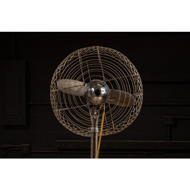 1940s Electro-Max Industrial Pedestal Floor Fan For Sale - Image 4 of 9