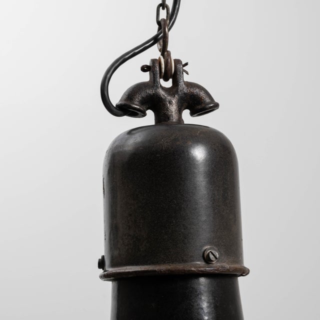 1930s Czech Metal Industrial Angular Pendant Lamp For Sale - Image 14 of 18