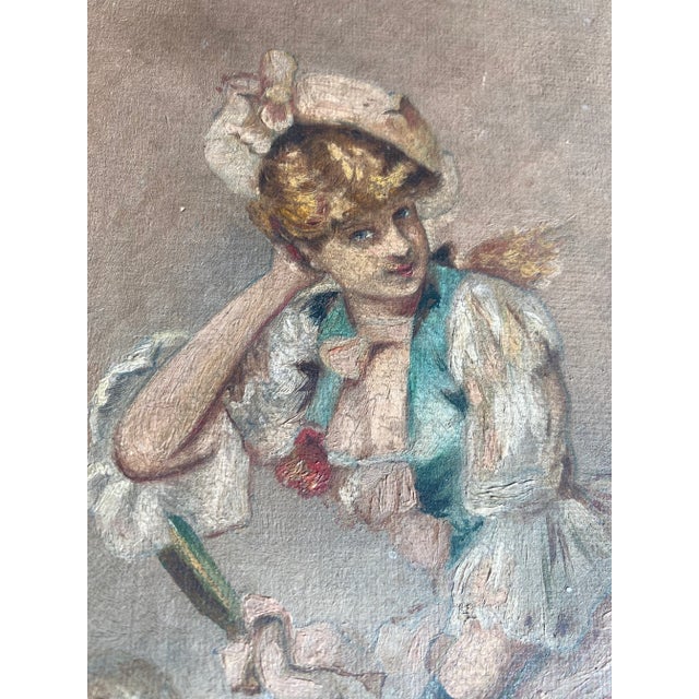 Figurative Figurative Oil Painting Dated 1890 For Sale - Image 3 of 11