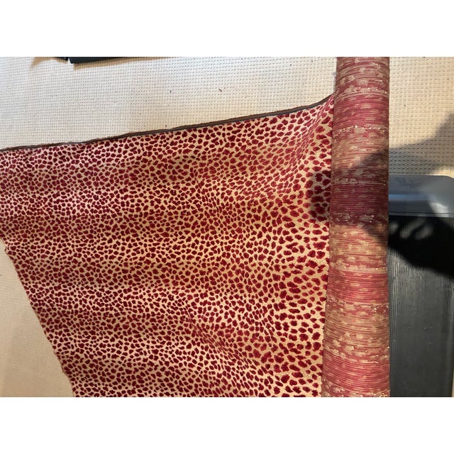 American Schumacher Cranberry and Gold Leopard Print For Sale - Image 3 of 3