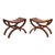 Regency Mahogany Curule Form Benches - A Pair For Sale