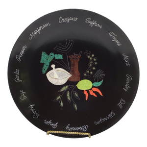 Large Vintage Couroc of Monterey "Spice of Life" Inlaid Serving Bowl