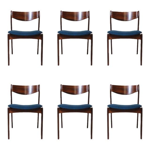 Mid 20th Century Brazilian Rosewood Pe Jorgensen Danish Dining Chairs- Set of 6 For Sale