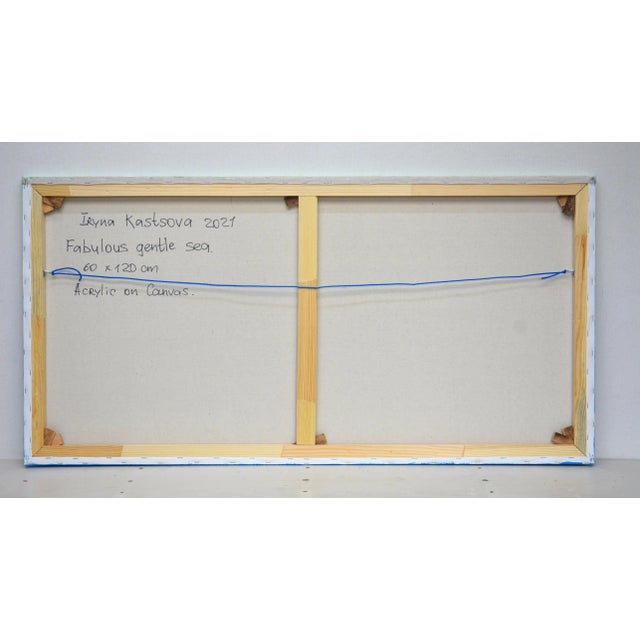 Textile Fabulous Gentle Sea.Modern Original Painting. For Sale - Image 7 of 12