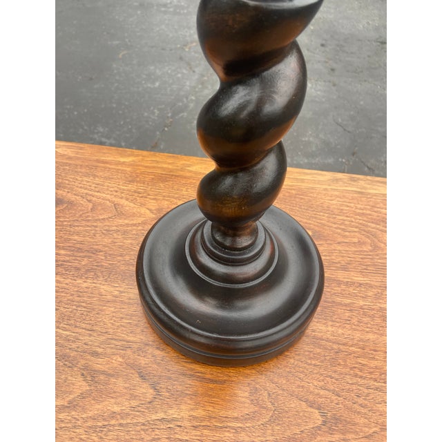 Pottery Barn Turned Wood Adjustable Table Lamp For Sale - Image 10 of 11