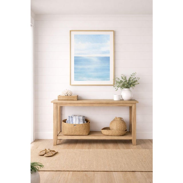 Soft Blue Ocean Horizon, Minimalist Coastal Seascape Art Print, 24″ × 36″ For Sale - Image 4 of 9