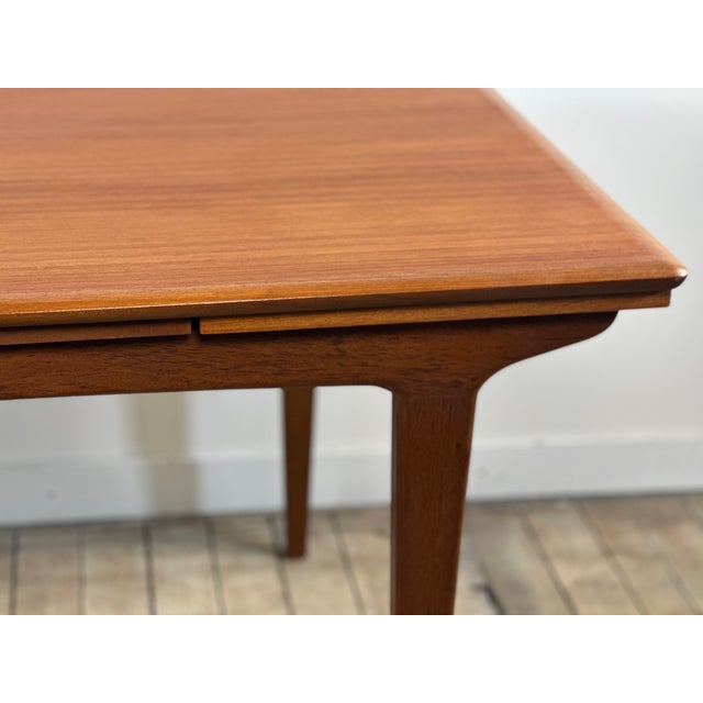 Vintage Scandinavian Teak Dining Table with 2 Integrated Extensions, 1970s For Sale - Image 4 of 13