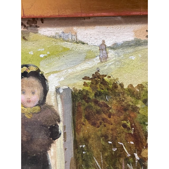 A Young Girl in a Rural Setting Framed in a Gilded Wooden Frame by G. Langham For Sale In Los Angeles - Image 6 of 7