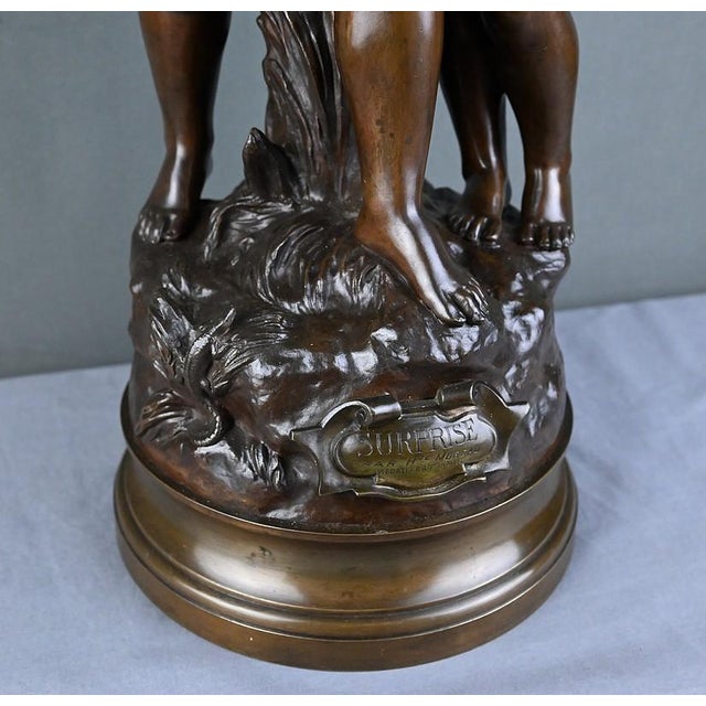 Hippolyte Moreau, Large Surprise Sculpture, Late 19th Century, Bronze For Sale - Image 12 of 18